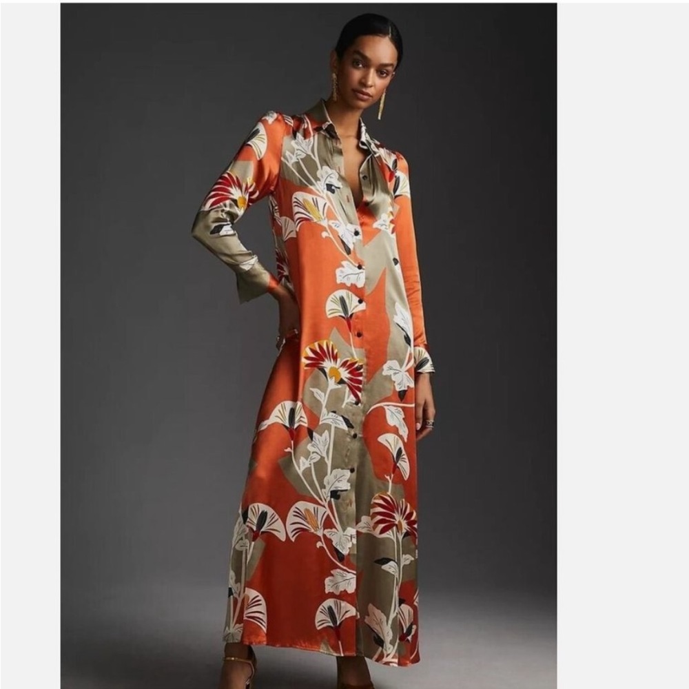 Floral Orange Maxi Dress